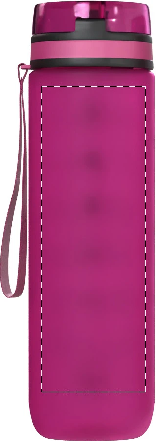Sipcount RPET motivačná fľaša – pink – tlačová plocha – Zadná strana