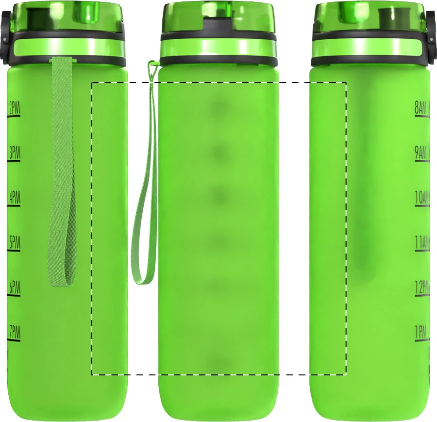 Sipcount RPET motivačná fľaša – green – tlačová plocha – Obal