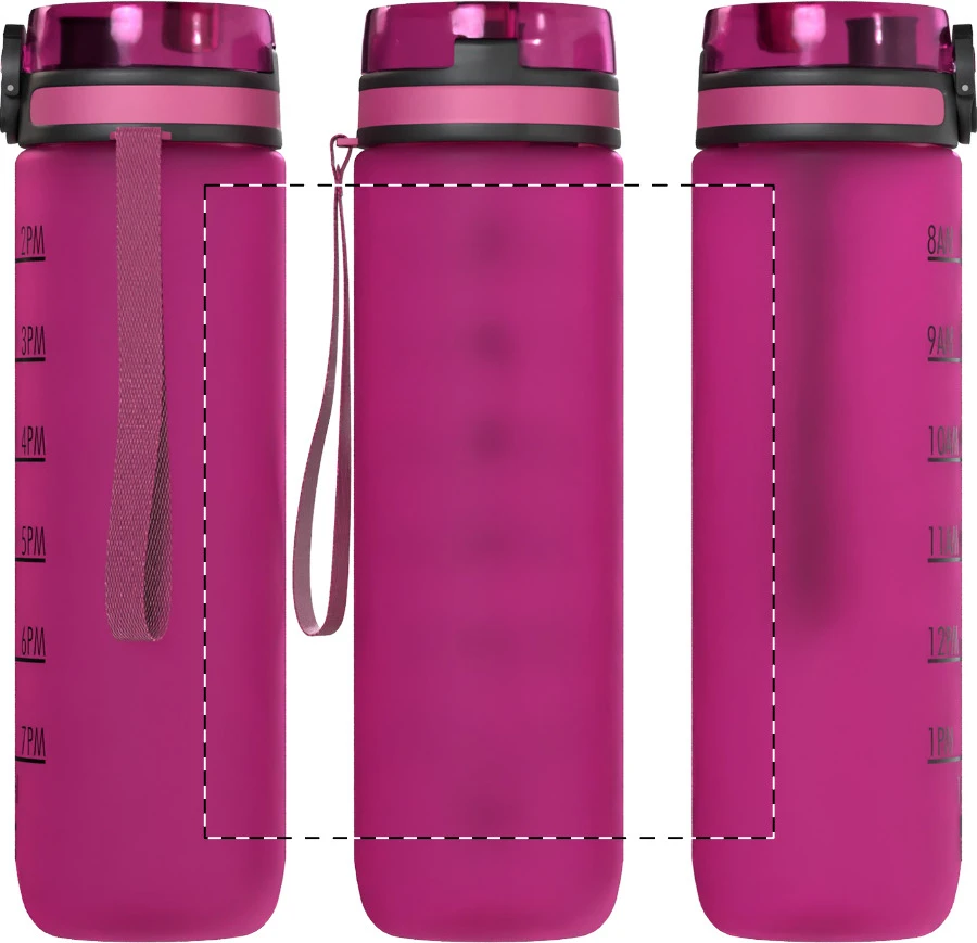 Sipcount RPET motivačná fľaša – pink – tlačová plocha – Obal