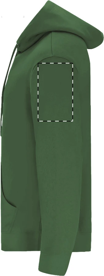 GISF600 mikina s kapucňou na zips - Gildan – olive – tlačová plocha – Ľavý rukáv