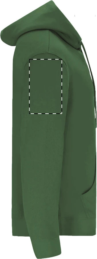 GISF600 mikina s kapucňou na zips - Gildan – olive – tlačová plocha – Pravý rukáv