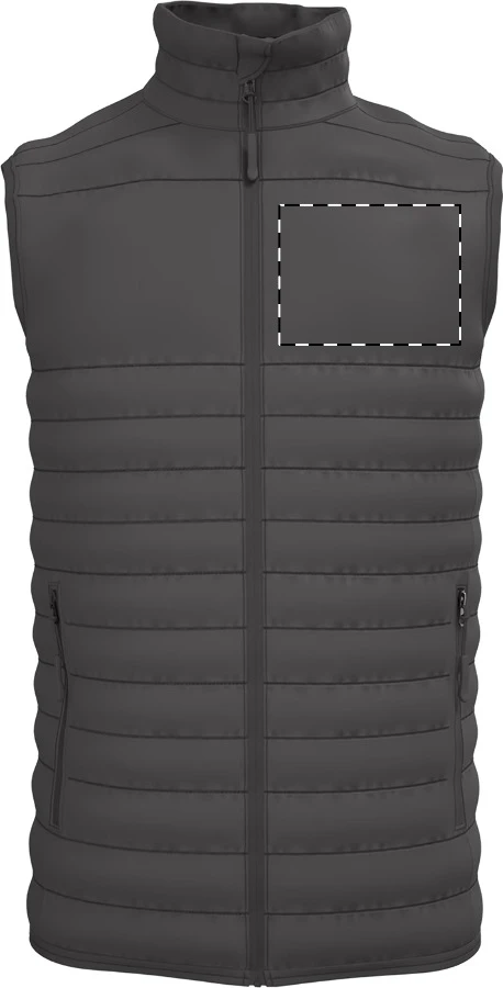 IB6172 zateplená vesta - iDealBasic – dark grey – tlačová plocha – Ľavá hruď