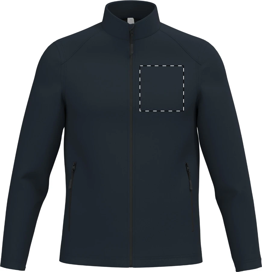 IB410 dvojvrstvová softshellová bunda - iDealBasic – dark blue – tlačová plocha – Ľavá hruď