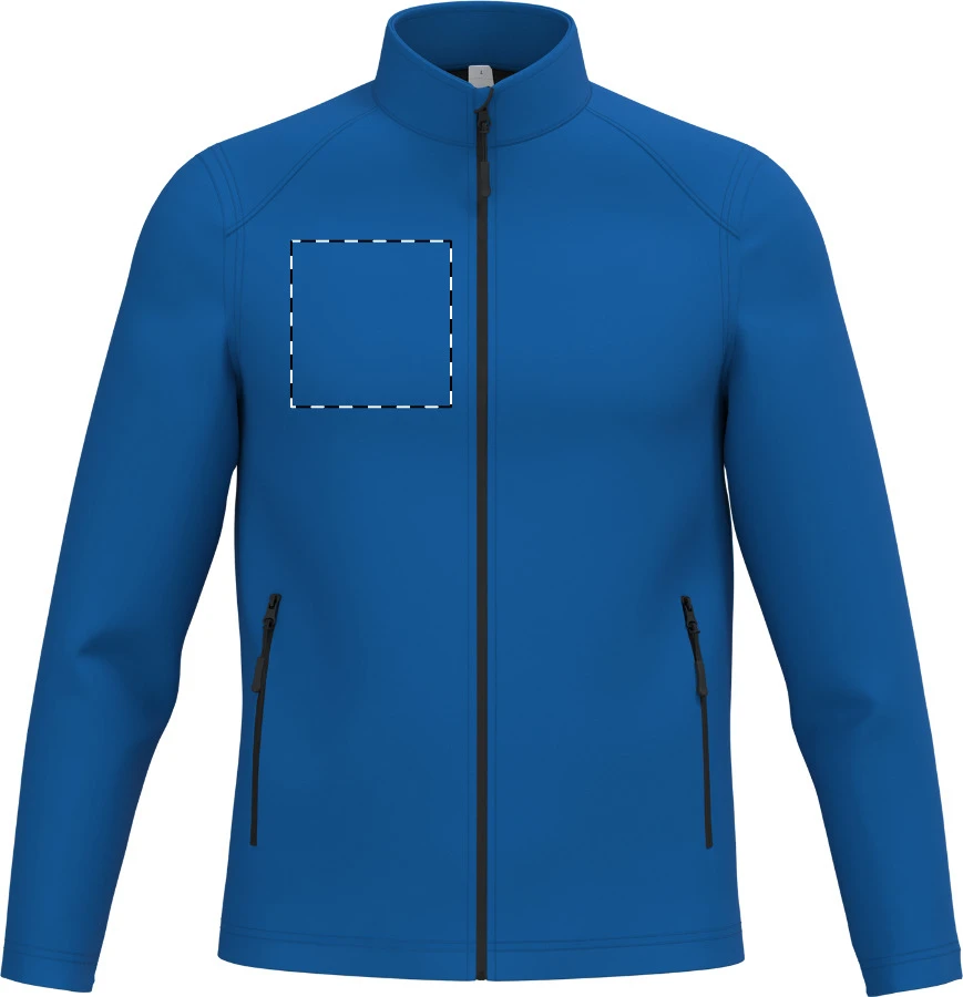 IB410 dvojvrstvová softshellová bunda - iDealBasic – blue – tlačová plocha – Pravá hruď