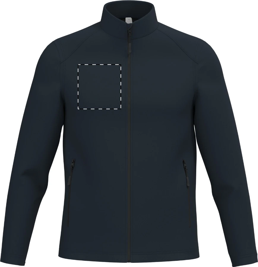 IB410 dvojvrstvová softshellová bunda - iDealBasic – dark blue – tlačová plocha – Pravá hruď