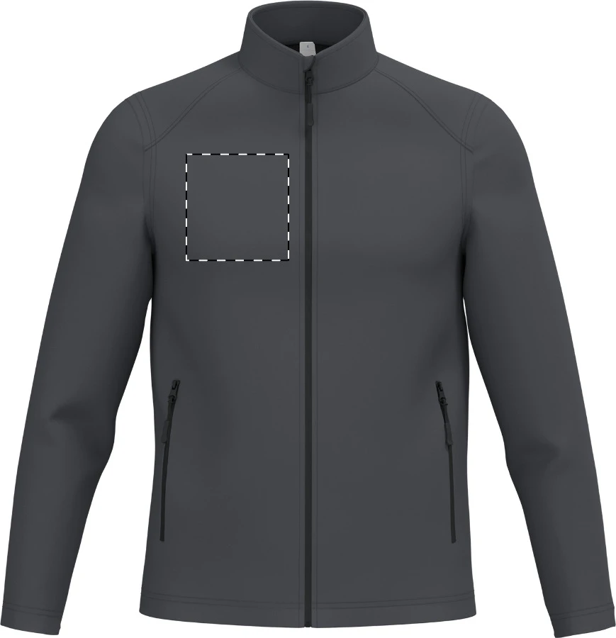IB410 dvojvrstvová softshellová bunda - iDealBasic – dark grey – tlačová plocha – Pravá hruď