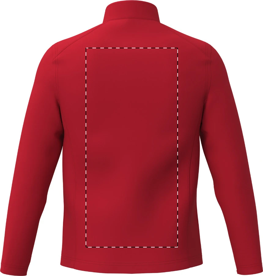 IB410 dvojvrstvová softshellová bunda - iDealBasic – red – tlačová plocha – Zadná strana
