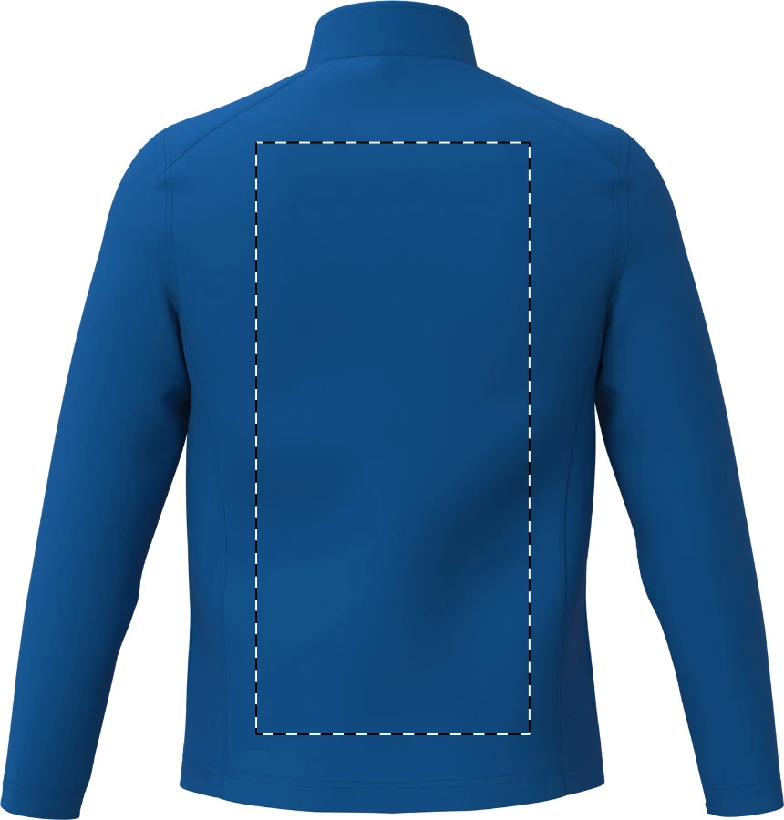 IB410 dvojvrstvová softshellová bunda - iDealBasic – blue – tlačová plocha – Zadná strana