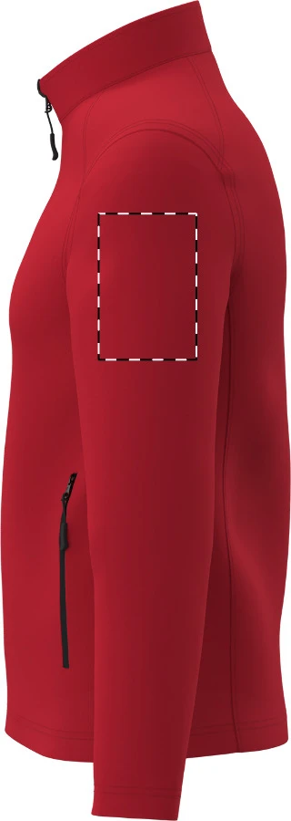 IB410 dvojvrstvová softshellová bunda - iDealBasic – red – tlačová plocha – Ľavý rukáv