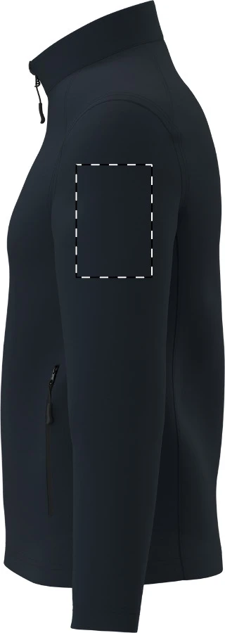 IB410 dvojvrstvová softshellová bunda - iDealBasic – dark blue – tlačová plocha – Ľavý rukáv