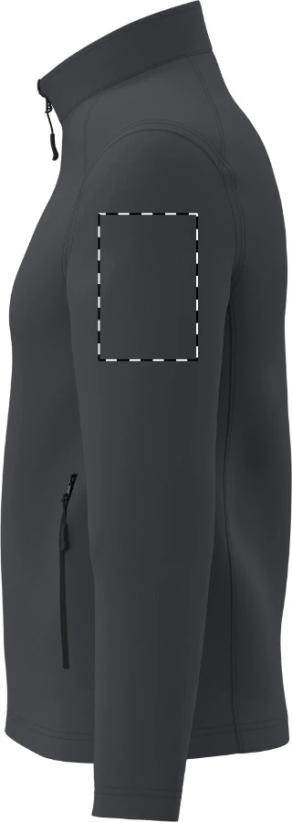 IB410 dvojvrstvová softshellová bunda - iDealBasic – dark grey – tlačová plocha – Ľavý rukáv