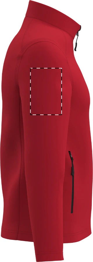 IB410 dvojvrstvová softshellová bunda - iDealBasic – red – tlačová plocha – Pravý rukáv