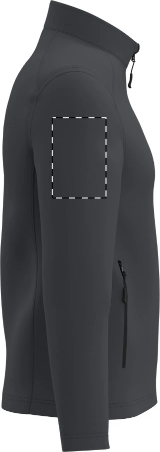 IB410 dvojvrstvová softshellová bunda - iDealBasic – dark grey – tlačová plocha – Pravý rukáv