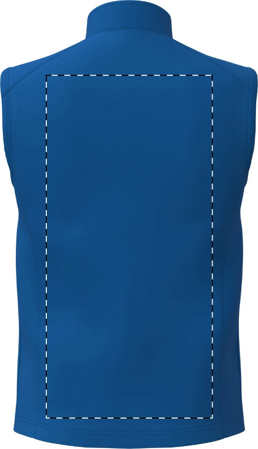 IB413 2-vrstvová softshellová vesta - iDealBasic – blue – tlačová plocha – Zadná strana