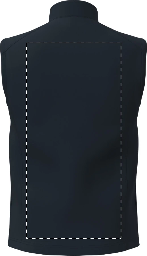 IB413 2-vrstvová softshellová vesta - iDealBasic – dark blue – tlačová plocha – Zadná strana