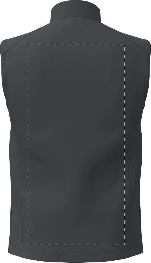 IB413 2-vrstvová softshellová vesta - iDealBasic – dark grey – tlačová plocha – Zadná strana