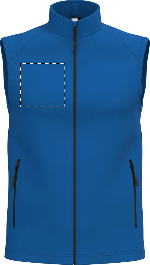IB413 2-vrstvová softshellová vesta - iDealBasic – blue – tlačová plocha – Pravá hruď