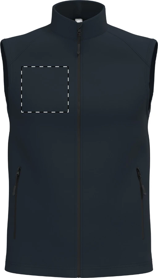IB413 2-vrstvová softshellová vesta - iDealBasic – dark blue – tlačová plocha – Pravá hruď