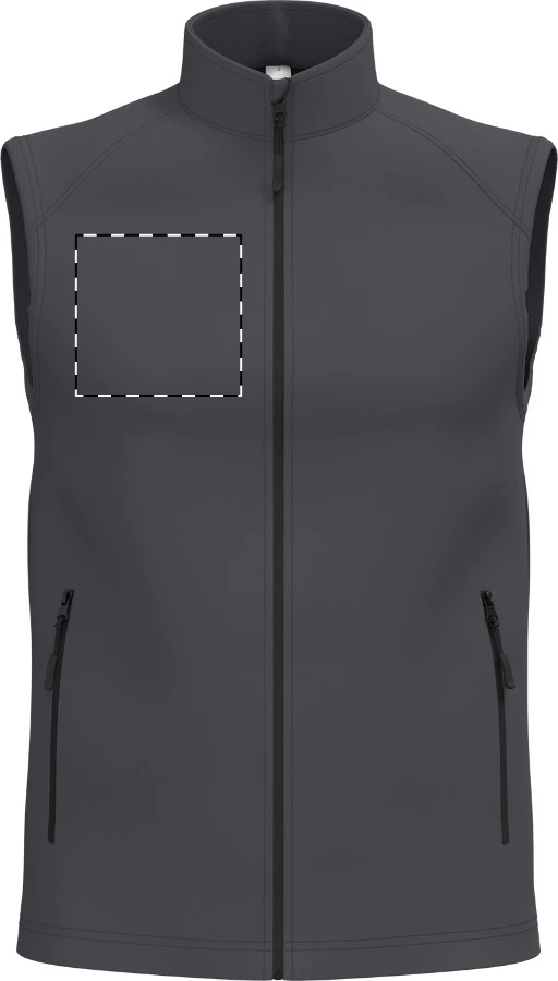 IB413 2-vrstvová softshellová vesta - iDealBasic – dark grey – tlačová plocha – Pravá hruď