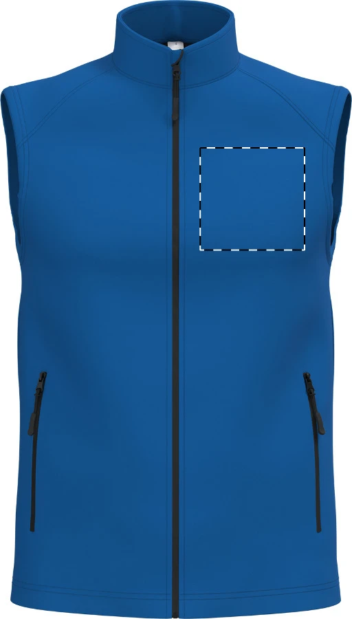 IB413 2-vrstvová softshellová vesta - iDealBasic – blue – tlačová plocha – Ľavá hruď