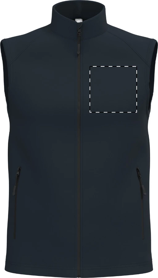 IB413 2-vrstvová softshellová vesta - iDealBasic – dark blue – tlačová plocha – Ľavá hruď
