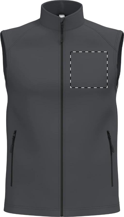 IB413 2-vrstvová softshellová vesta - iDealBasic – dark grey – tlačová plocha – Ľavá hruď