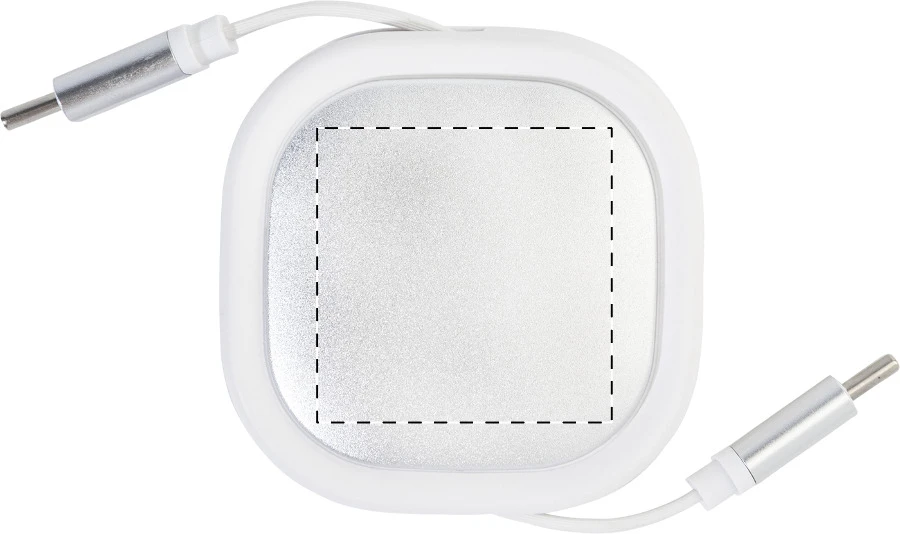 Cabsle Plus nabíjací kábel USB-C 60W – white – tlačová plocha – Vrchná časť