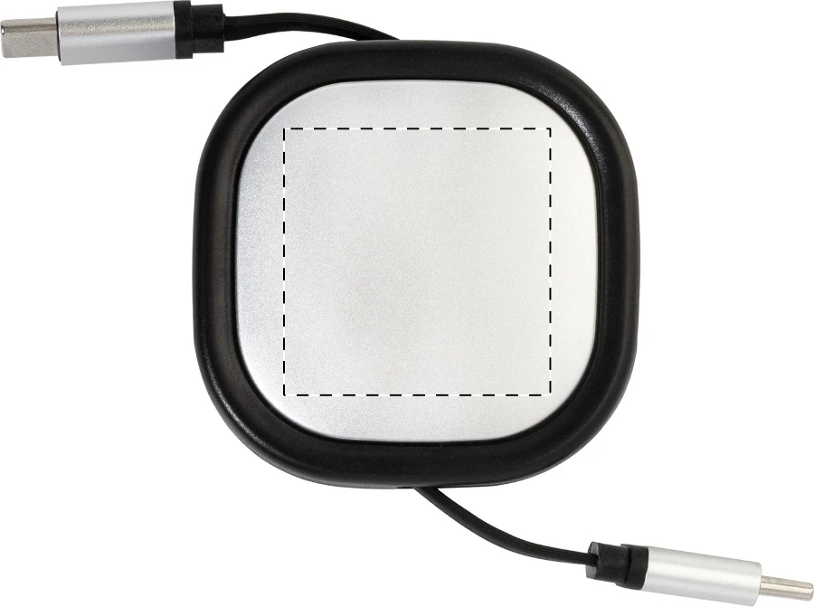 Cabsle Plus nabíjací kábel USB-C 60W – čierna – tlačová plocha – Vrchná časť