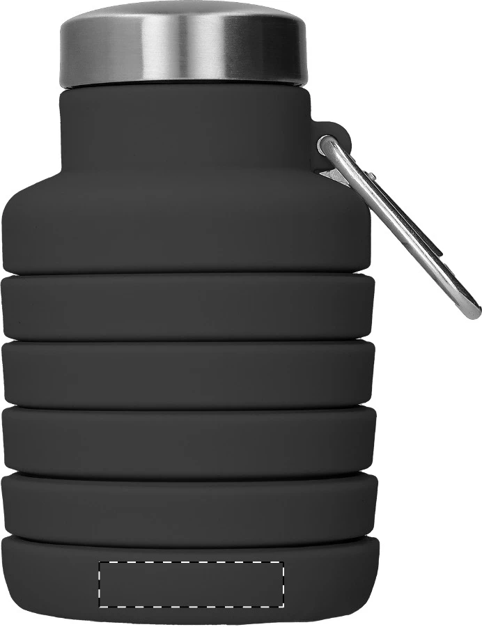 Colsip skladacia fľaša – čierna – tlačová plocha – Predná strana - spodná časť