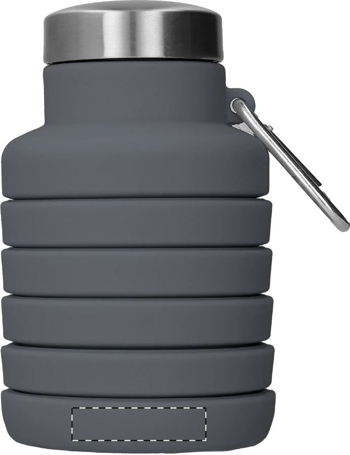 Colsip skladacia fľaša – dark grey – tlačová plocha – Predná strana - spodná časť