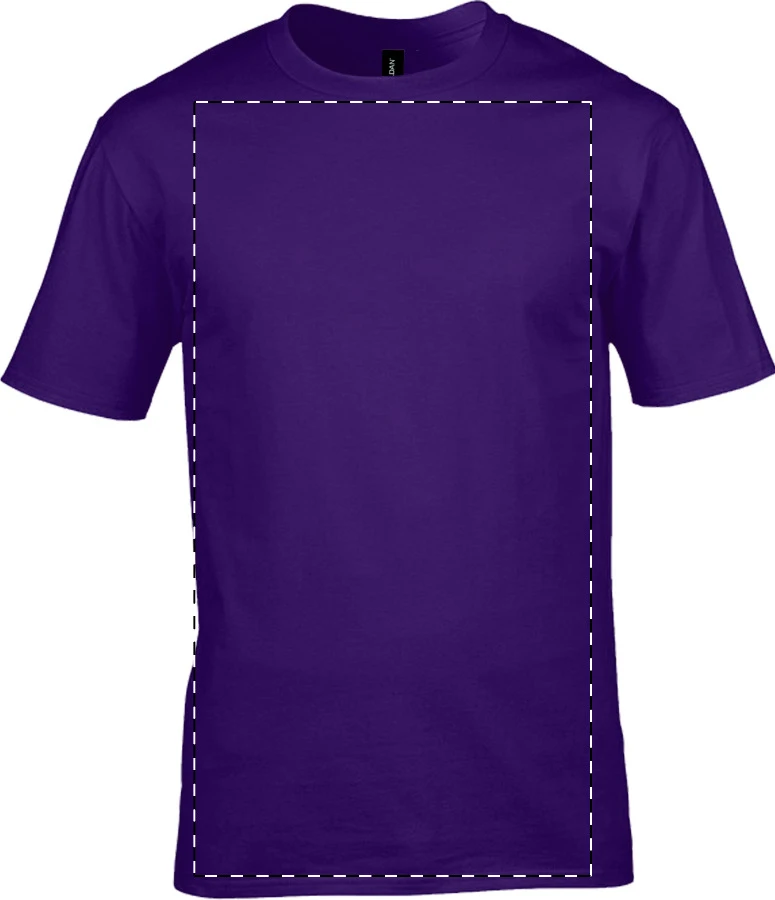 GI3000 ľahké bavlnené tričko - Gildan – purple – tlačová plocha – Predná strana