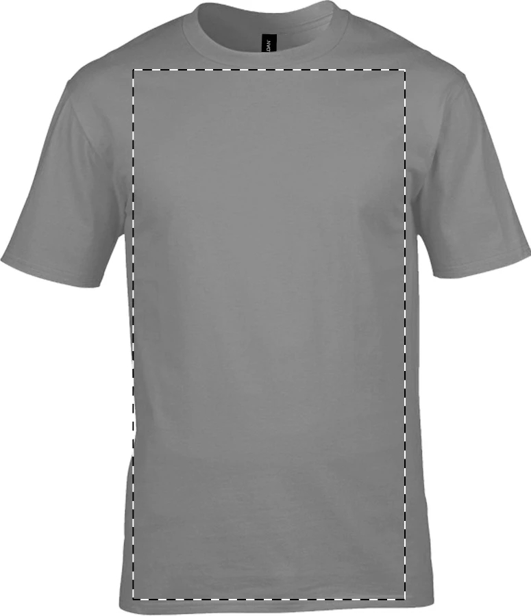GI3000 ľahké bavlnené tričko - Gildan – dark grey – tlačová plocha – Predná strana