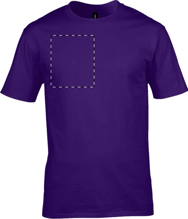 GI3000 ľahké bavlnené tričko - Gildan – purple – tlačová plocha – Pravá hruď