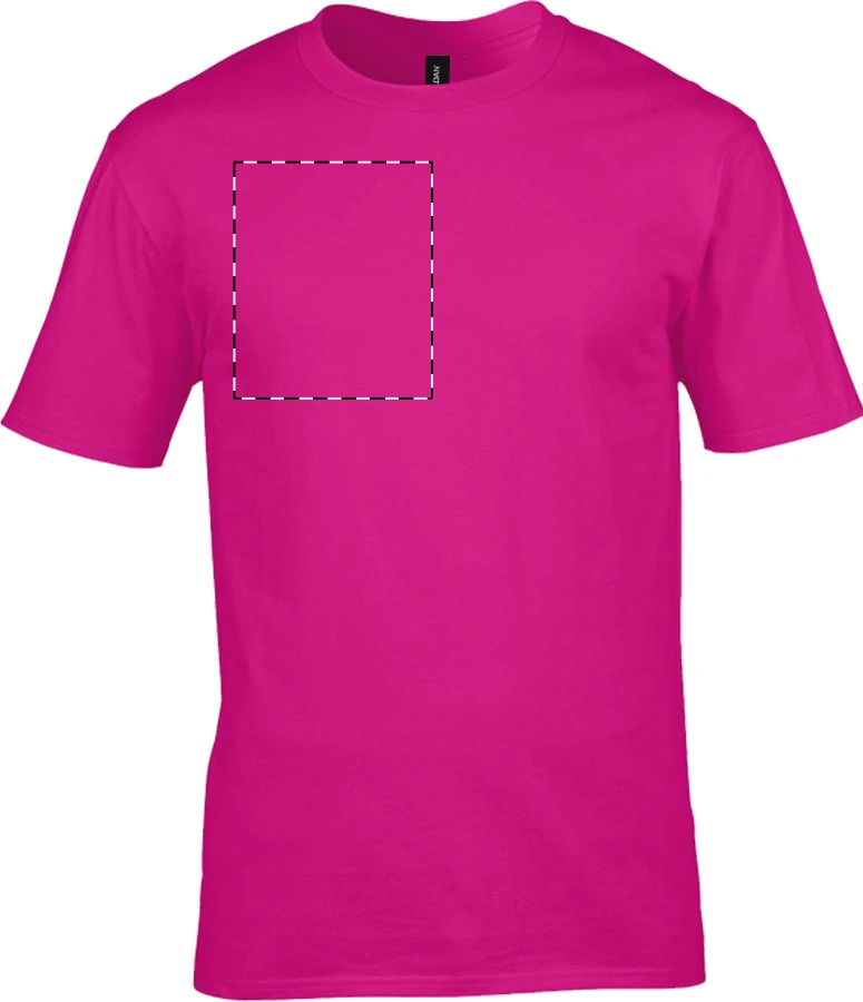 GI3000 ľahké bavlnené tričko - Gildan – dark pink – tlačová plocha – Pravá hruď