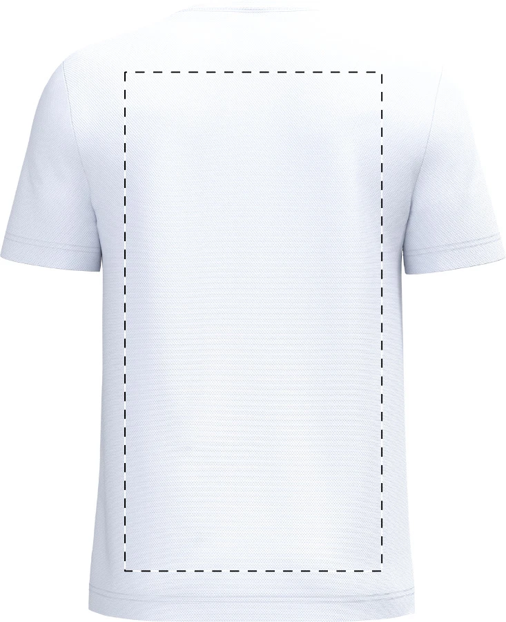 IB300 športové tričko - iDealBasic – white – tlačová plocha – Zadná strana