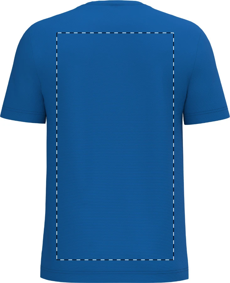 IB300 športové tričko - iDealBasic – blue – tlačová plocha – Zadná strana