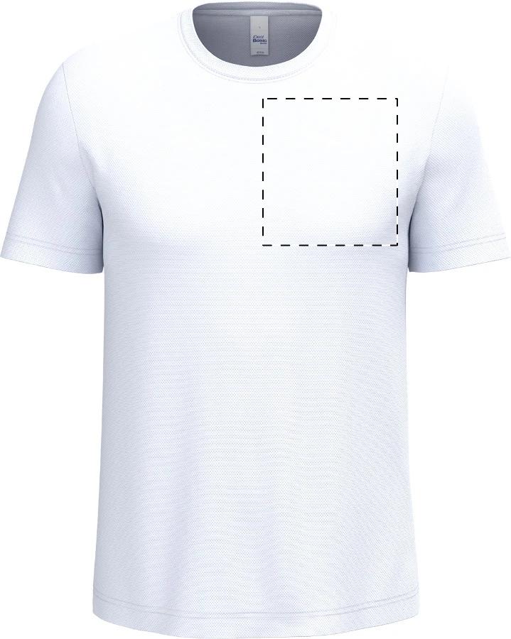 IB300 športové tričko - iDealBasic – white – tlačová plocha – Ľavá hruď