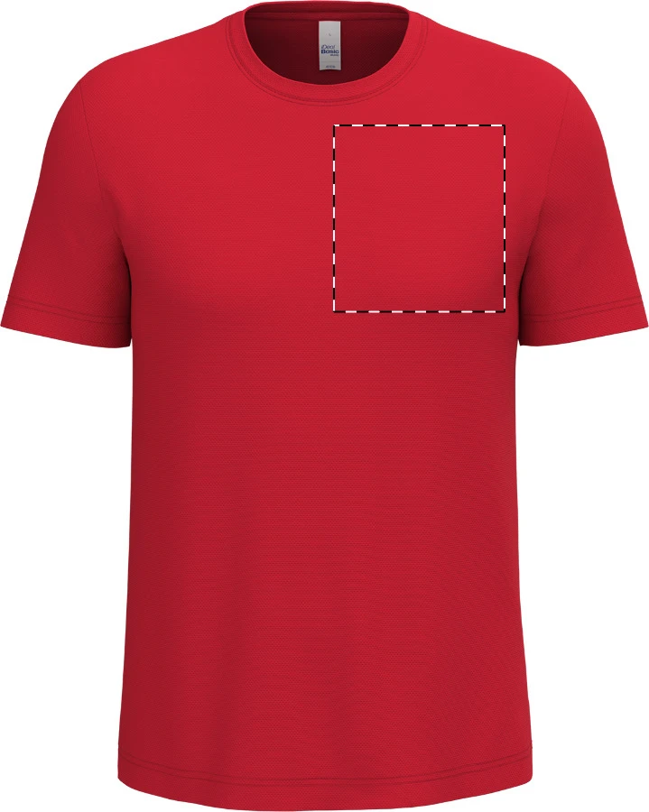 IB300 športové tričko - iDealBasic – red – tlačová plocha – Ľavá hruď