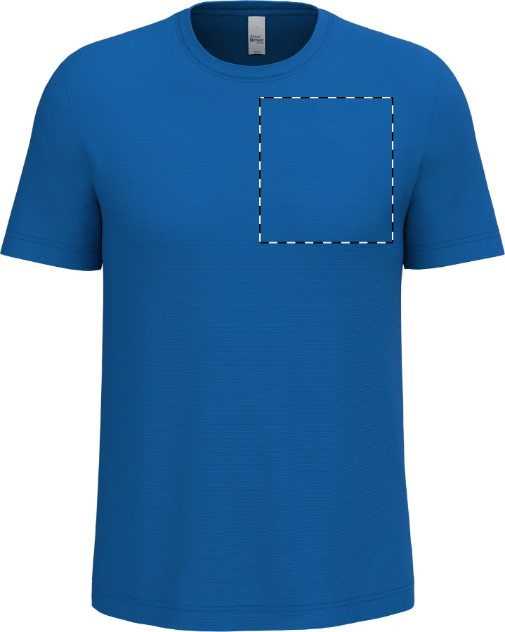 IB300 športové tričko - iDealBasic – blue – tlačová plocha – Ľavá hruď