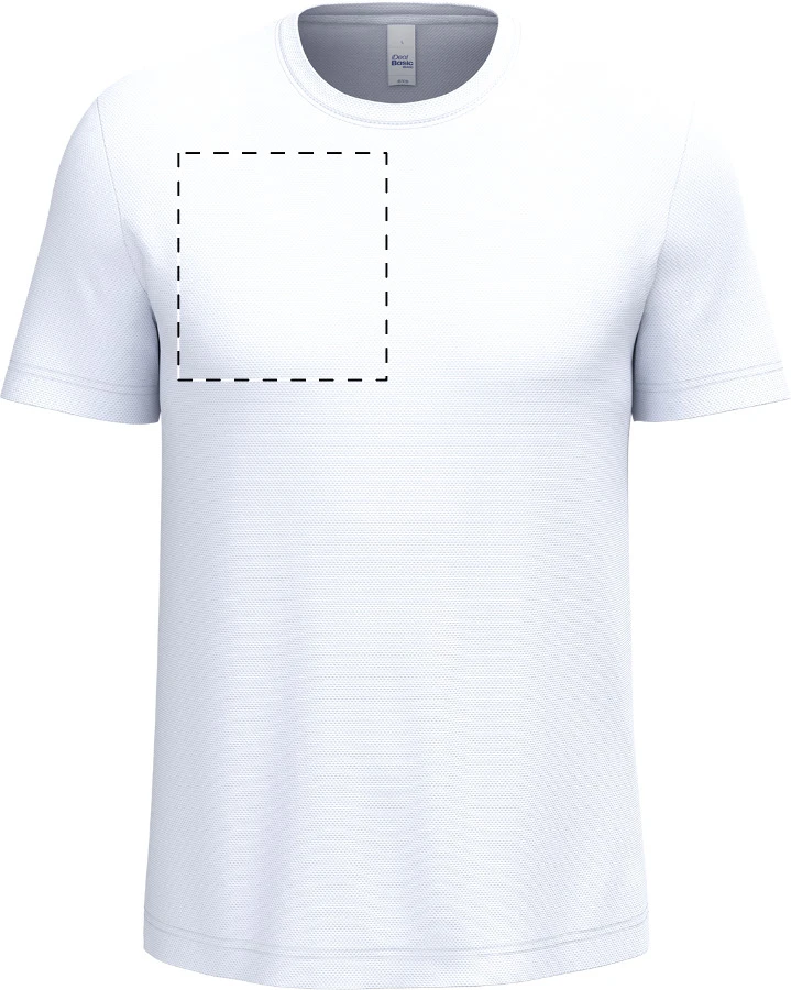 IB300 športové tričko - iDealBasic – white – tlačová plocha – Pravá hruď