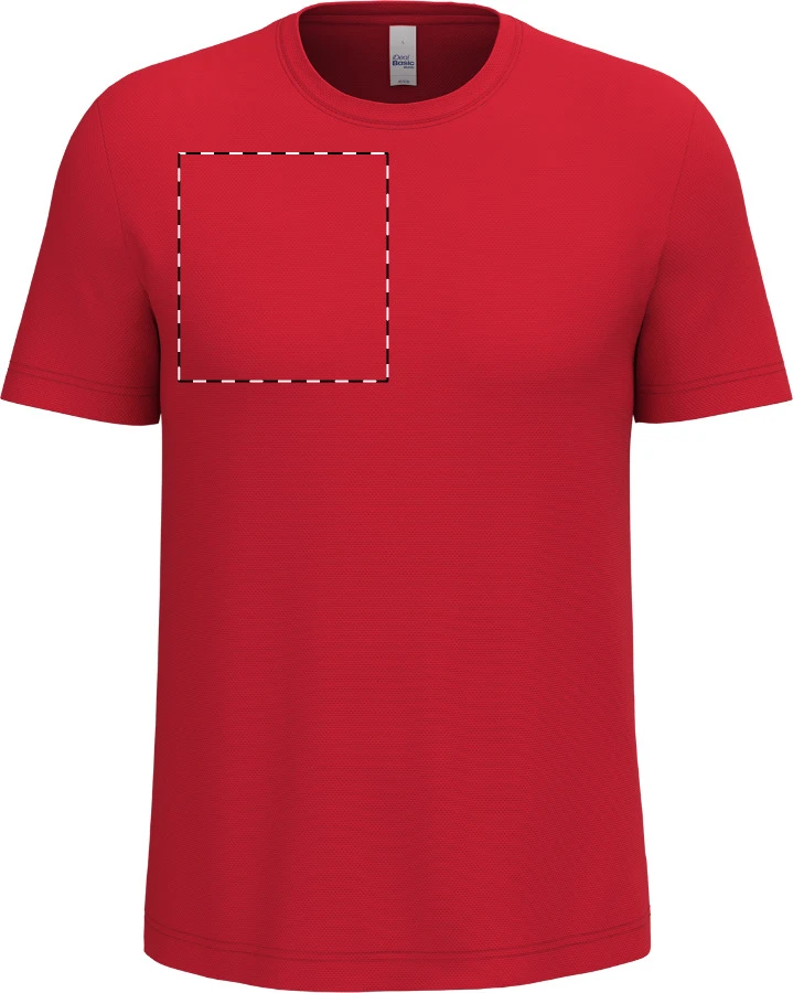 IB300 športové tričko - iDealBasic – red – tlačová plocha – Pravá hruď