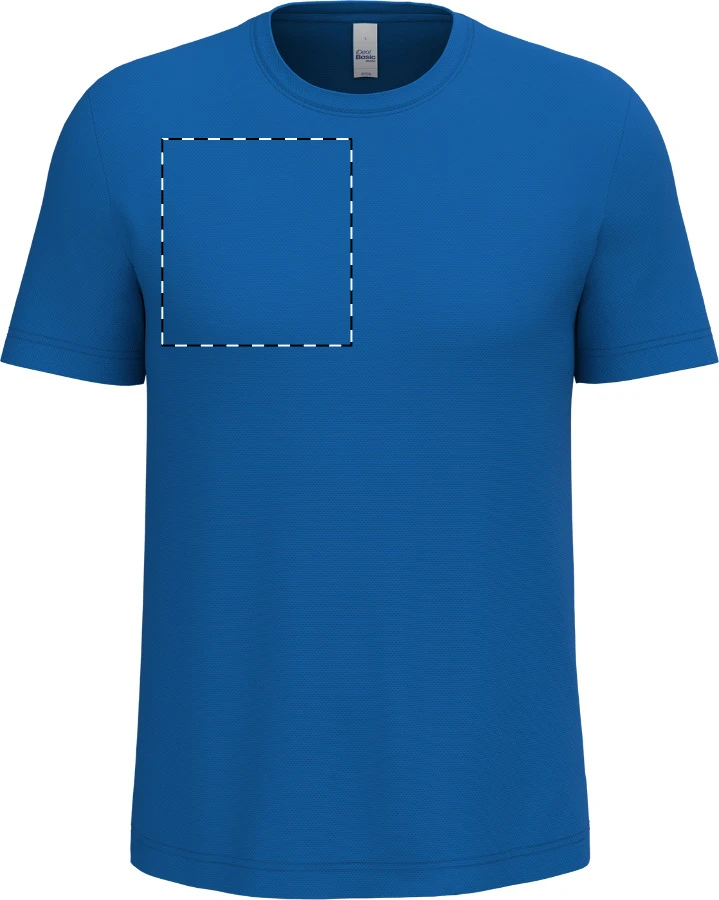 IB300 športové tričko - iDealBasic – blue – tlačová plocha – Pravá hruď