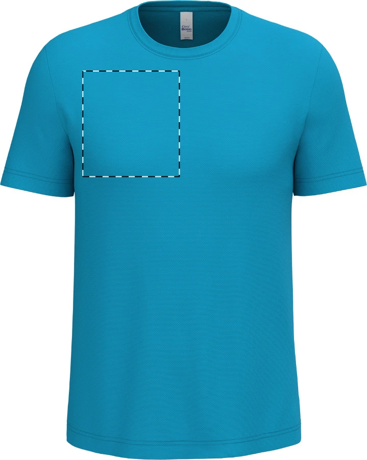 IB300 športové tričko - iDealBasic – light blue – tlačová plocha – Pravá hruď