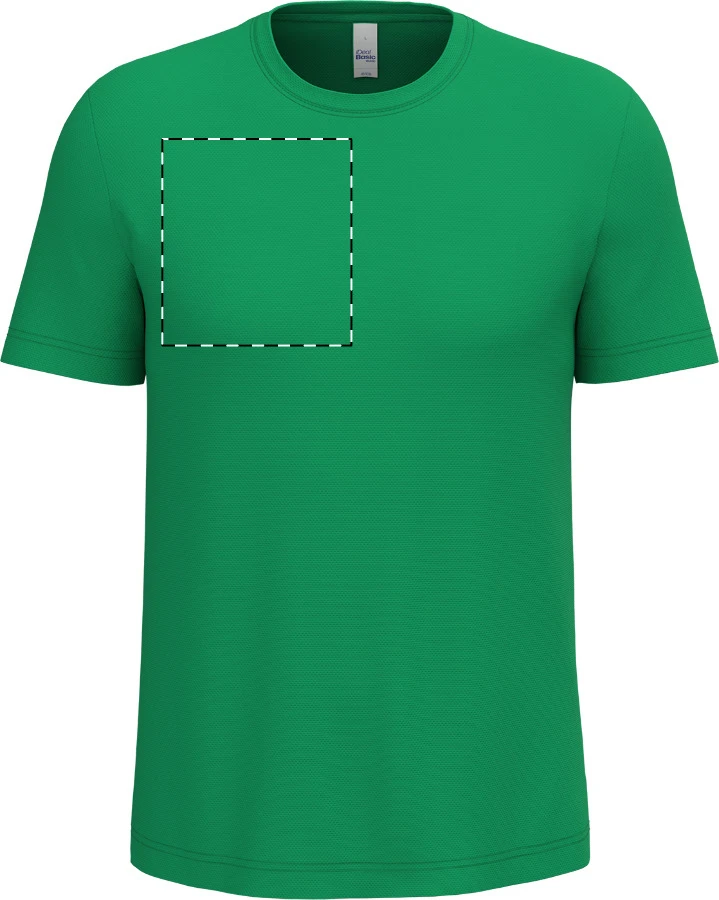 IB300 športové tričko - iDealBasic – green – tlačová plocha – Pravá hruď