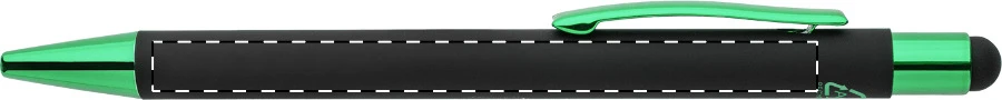 Darkly Tap dotykové guličkové pero – green – tlačová plocha – Na telo - pre praváka