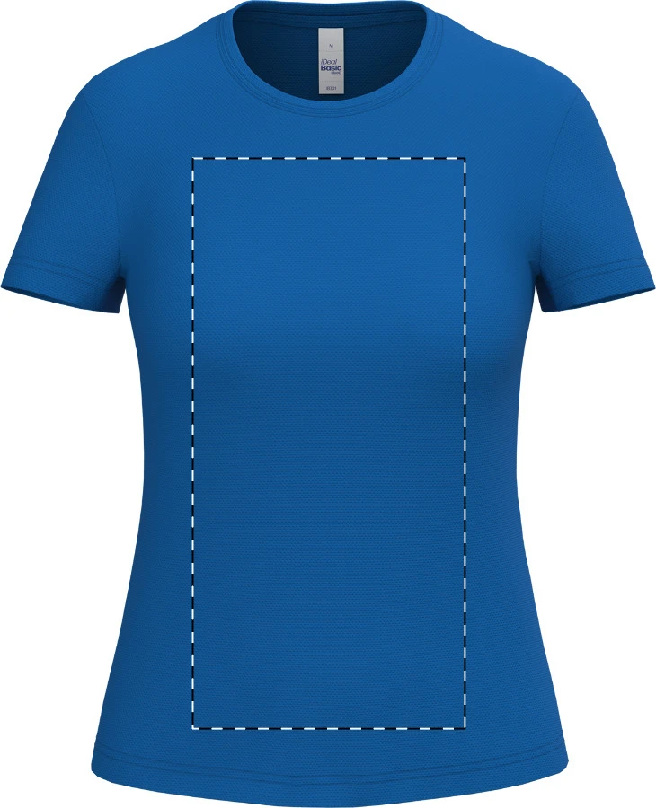 IB301 dámske športové tričko - iDealBasic – blue – tlačová plocha – Predná strana