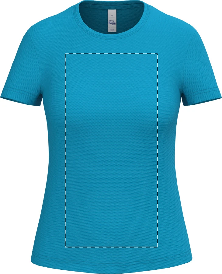 IB301 dámske športové tričko - iDealBasic – light blue – tlačová plocha – Predná strana