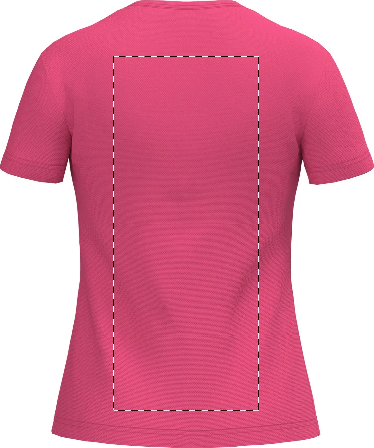 IB301 dámske športové tričko - iDealBasic – pink – tlačová plocha – Zadná strana