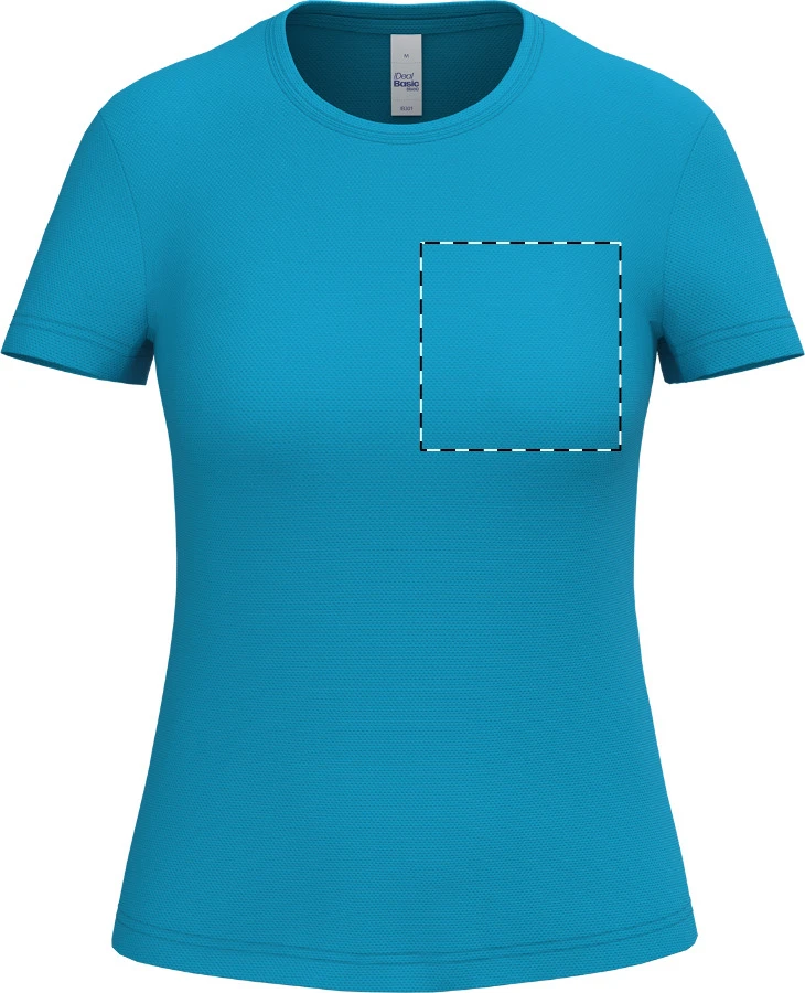 IB301 dámske športové tričko - iDealBasic – light blue – tlačová plocha – Ľavá hruď