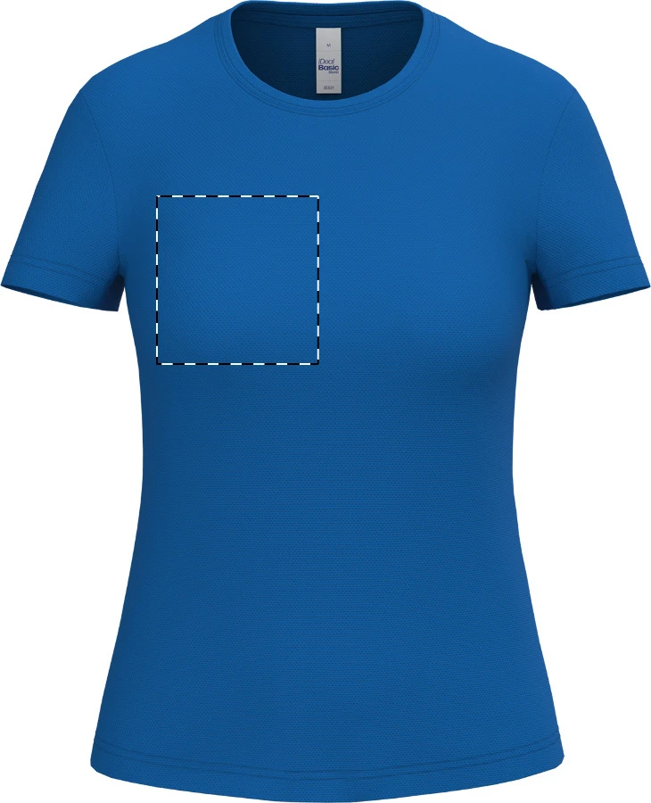 IB301 dámske športové tričko - iDealBasic – blue – tlačová plocha – Pravá hruď